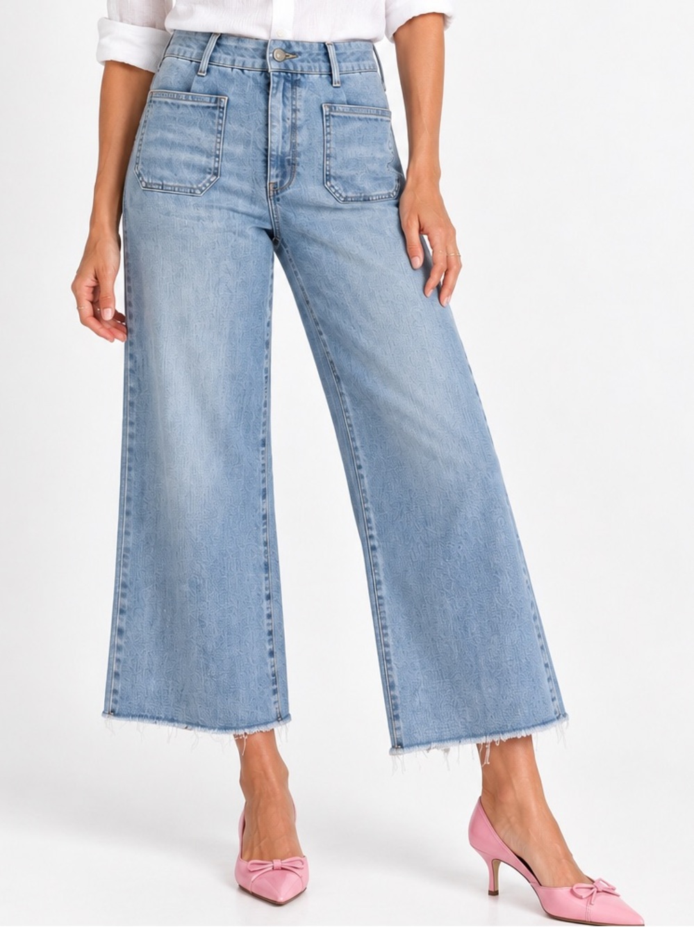 NYDJ with Lift x Tuck Technology Mia Wide-Leg Cropped Jeans EUC
